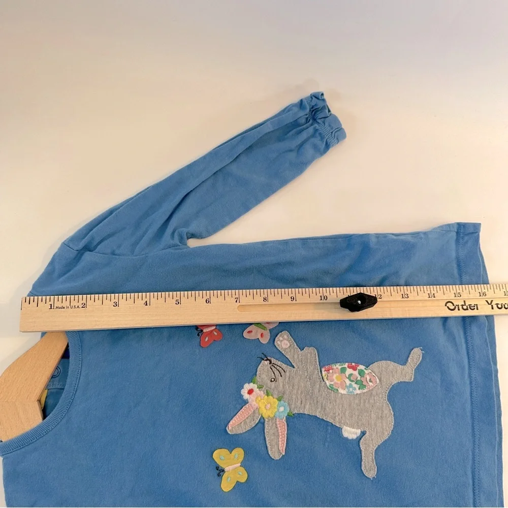 Baby Boden Spring Bunny Butterfly Appliqué Long Sleeve Cotton‎ Dress 12-18m 86cm